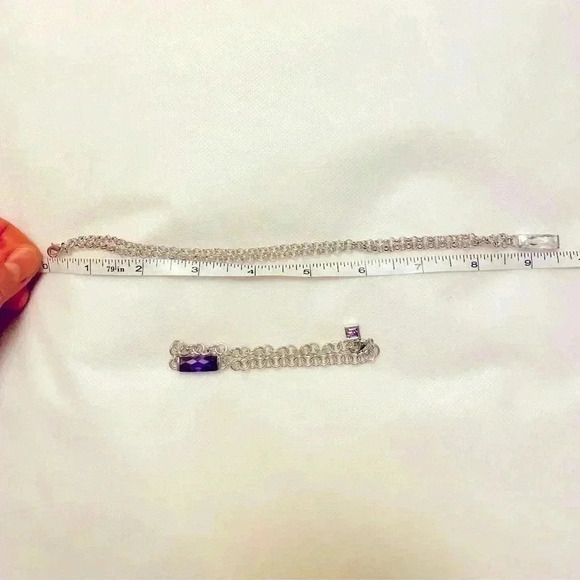 🌺Asymmetrical Colours Baguette Cabochons Stones set of Necklace and Bracelet 🌺 - Picture 7 of 7